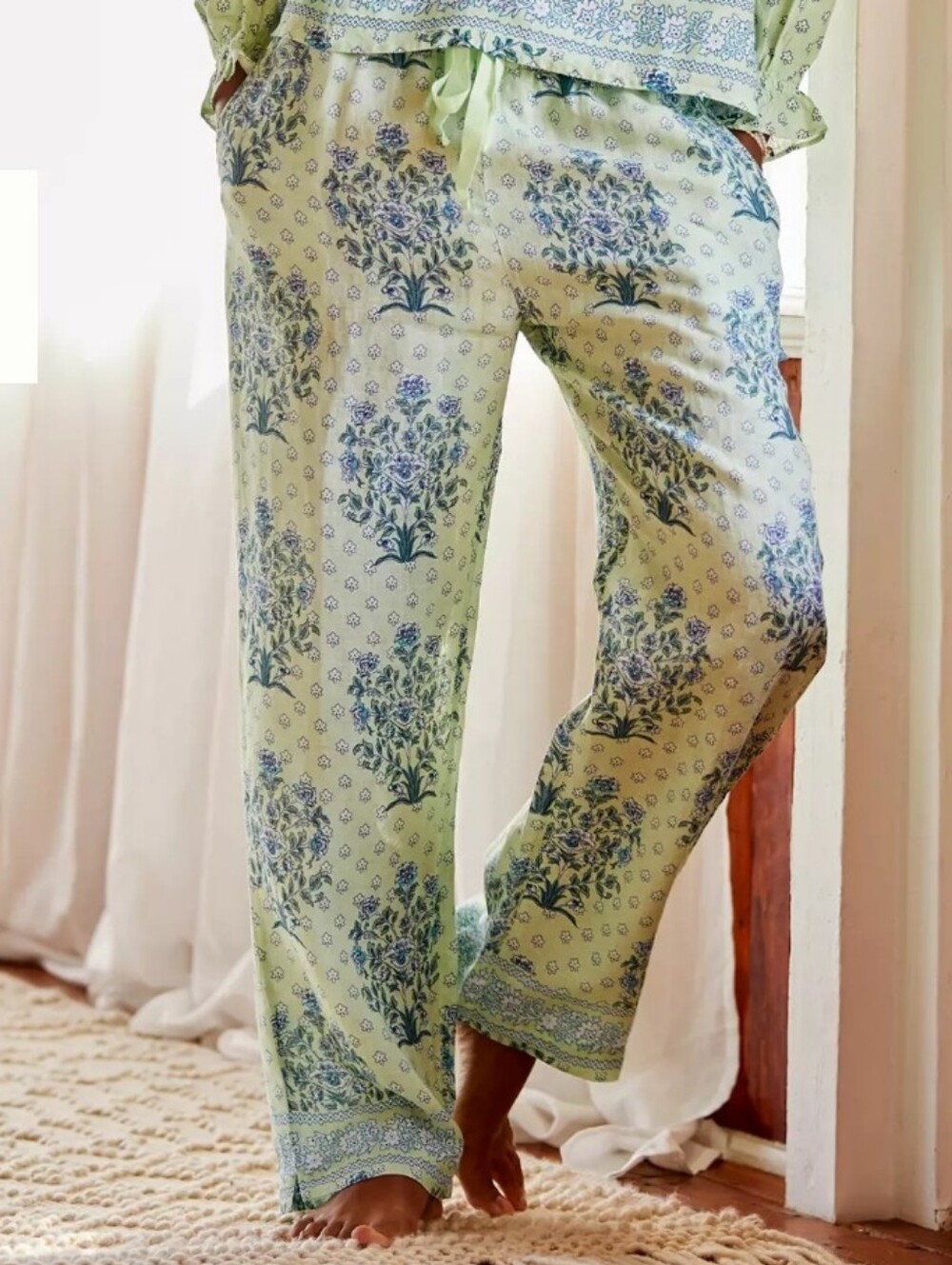 Roller Rabbit Yarow Leonor Linen Pajama Pants Size M